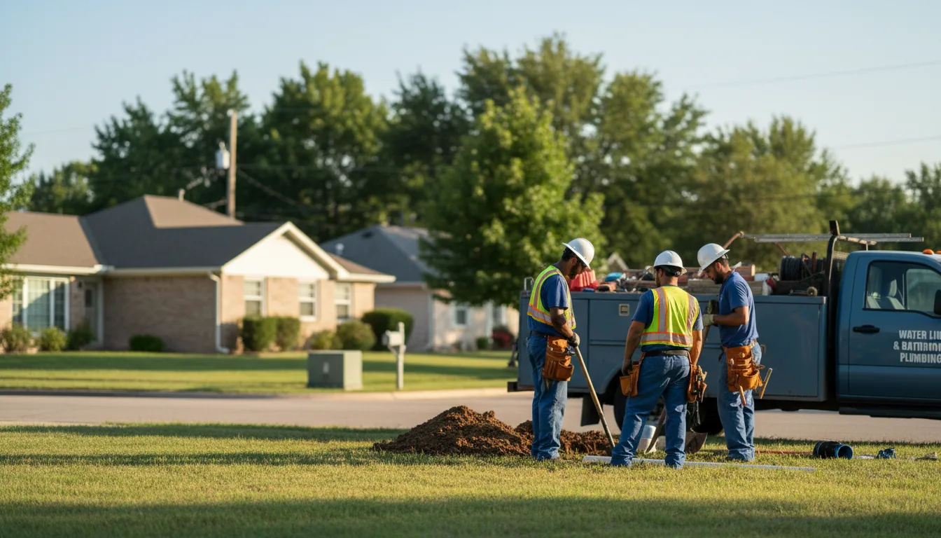 Residential water line and bathroom plumbing service in Franklin Springs, GA